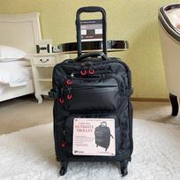 Solid Black 20  Oxford Trolley Case: Lightweight Carry-On Backpack for Men 24" juoda