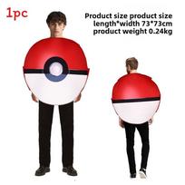 Mahjong Scratch Tickets Halloween Costume Jumpsuit For Adult Stage Performances Pokeball red