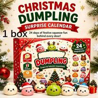 Christmas Squishy Advent Calendar, 24 Days Countdown Surprise Box, Dumpling Slow Rebound Squishies Squeeze Sensory Gift