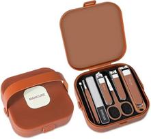 SPIREX 7 IN 1 Stainless Steel Professional Manicure Set Nail Cutter For Women Nail Scissors Luxury Grooming Kit Manicure Pedicure Kit For Women (7 i brown