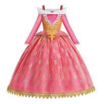 Mergaičių princesės kostiumas Aurora Suknelės Cosplay suknelė Mergaičių Helovino Karnavalo Gimtadienio apranga Šventės Kamuolinis suknelė 5-6T(130) pink