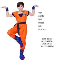 Vaikų Anime Z Son Goku Cosplay Kostiumas Berniukui Karnavalo Šventės Kostiumas Goku Saulė Šventinis Drabužis Liemenė Diržas Apyrankės Vaikams Helovino Persirengimas 120(height115-125cm) orange