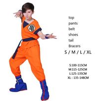 Vaikų Anime Z Son Goku Cosplay Kostiumas Berniukui Karnavalo Šventės Kostiumas Goku Saulė Šventinis Drabužis Liemenė Diržas Apyrankės Vaikams Helovino Persirengimas 120(height115-125cm) orange