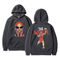 Vintažinis The Worm Dennis Rodman Grafikos Džemperis su Gobtuvu Vyrams Moterims Hip Hop Mada Per dydį Džemperis Harajuku Berniukams Krepšinis Streetwear 2XL black