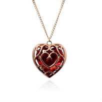 Legend of Zelda Hollow Heart Crystal Necklace & Keychain - Anime COS Cartoon Ornament brown