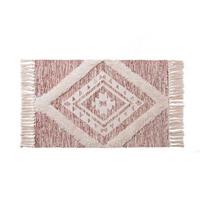 Šiaurietiškas kutuotas megztas kilimėlis Etninis kilimas Mažas kilimėlis 60x90cm Miegamojo virtuvės kilimėliai Svetainės plaunamas kilimėlis Boho Retro namų dekoracija 60x90cm 23.6x35.4in white