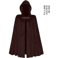 Halloween Men's Hooded Cape Medieval Vampire Shawl Pirate Robe Old Ranger Costume one size fits all blue