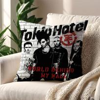 Band T-Tokio H-Hotel Scream Cushion Cover For Pillow Printing Sofa Decoration Home Car Room Coffee Shop Office Nordic Simplicity Peach skin 18*18(CM)-1Pcs white