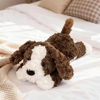 Cute Dog Plush Toy Brown Beige Lap Dog Soft Pillow Sofa Cushion Sleep Companion Doll Children's Birthday Gift for Girlfriend Boy 30-40cm brown