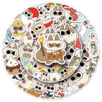 50Pcs Siamese Cat Azuki Graffiti Stickers Luggage Water Cup Stationery Mobile Phone Laptop Refrigerator Decoration Diy Decals beige