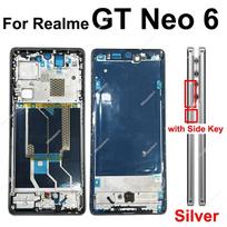For Realme GT 6 6T GT Neo 6 Neo6 Se Middle Housing Front LCD Frame Holder Middle Frame Housing Cover Parts GT Neo6-Silver gray