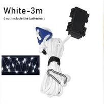 LED Camping Wind Rope Luminous Lamp Awning Tent Roof Anti-trip Night Warning Rope Windproof Waterproof Outdoors Hiking Camping White-3m 9.84ft