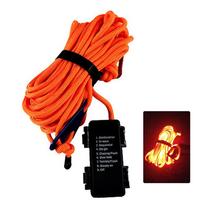 LED Camping Wind Rope Luminous Lamp Awning Tent Roof Anti-trip Night Warning Rope Windproof Waterproof Outdoors Hiking Camping Orange-10m 32.8ft