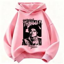 Vaikams gobtuvas Michael Jackson Pop karalius Amžinai spaudinys bliuzonas berniukams mergaitėms ilgomis rankovėmis su gobtuvu džemperis pop muzikos gerbėjams gatvės stilius 110 pink
