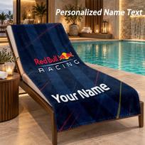 Custom Text Red Bull Racing Print Beach Towel Large Towel For Home Bathroom Beach 70cmx140cm(27x55inch)