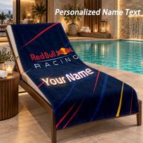 Custom Text Red Bull Racing Print Beach Towel Large Towel For Home Bathroom Beach 70cmx140cm(27x55inch)