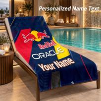 Custom Text Red Bull Racing Print Beach Towel Large Towel For Home Bathroom Beach 80cmx160cm(31x63inch)
