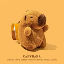For AirPods 4 3 2 1 Pro 2 Earphone Case 3D Cartoon Plush Fur Capybara Headphone Box Stuffed Toy Nutria Backpack Cover For Airpods 4