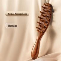 Niliya Sandalwood Scalp Massage & Anti-static Gua Sha Comb Standard brown