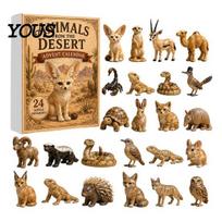 Christmas Wall Decor Animals Advent Calendar 2026, 24-Day Countdown with 24 Pcs 2D Desktop Holiday Decorations Acrylic Wild Animal Pendants, Gift for B