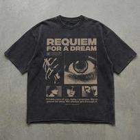 Dream Requiem Pattern T-shirt Classic Movie T-shirt Fan Gift Casual Printed Pattern T-shirt S gray