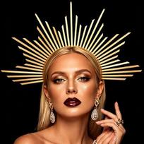 Fashband Mary Halo Headband Gold Sun Ray Hair Accessories Goddess Party Costume for Women brown