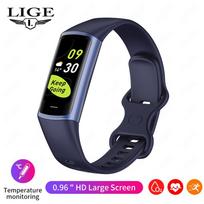 LIGE naujas sportinis išmanusis laikrodis 0,96 colio USB įkrovimo Bluetooth jungtis vandeniui atspari išmanioji apyrankė Sporto fitneso sveikatos stebėjimo priemonė, tinkanti Android IOS silicone  strap mėlyna