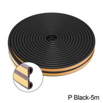 5M/10M durų lango sandarinimo juostelė Lipni akustinė putų sandarinimo juosta juosta izoliacija vėjui atspari guminė atmosferos juosta P Black-5m black