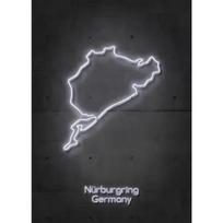 Neon F1 Formulės lenktynių trasų schemos Abstraktūs plakatai ir spaudiniai Drobės tapyba Sienų meno paveikslai kambario namų dekorui BE LED 60x80cm No Framed gray