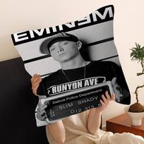 Rapper Singer E-Eminem Pillow Cushion Cover Pillowcase Living Room Sofa Home Decor Customized 12x12Inch gray
