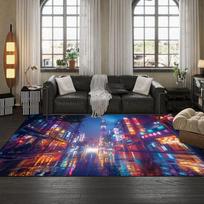 3D Miesto Peizažo Plotas Kilimas Ypač Dydžio Plaunamas Neslystantis Kilimas Svetainei Vaikų Žaidimų Kambariui Miegamojo Grindų Kilimėlis Namų Dekoravimas 80x120cm white
