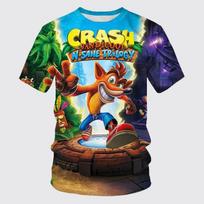 Crash Bandicoot - Vaikų 3D spausdinimo marškinėliai, Laisvalaikio sportinis viršus, Animacinis apvalios apykaklės trumpomis rankovėmis vasaros mados marškinėliai 120 blue