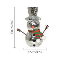 Disco Ball Decor Reflective Snowman Ornament With Knitting Scarf Hat Disco Snowman Figurines For Holiday Vacation Family balta