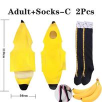 Vaikų/Suaugusiųjų Banano Kostiumas Helovino Kalėdų Kostiumai Spektaklio Kostiumas Vaisinis Banano Kostiumas Spektaklio Kostiumas One Size yellow