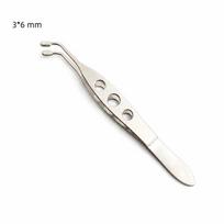 Stainless Steel Eyelid Tweezers Eyelid Clip Eye Massage Forceps  Beauty Care 3x6 mm beige