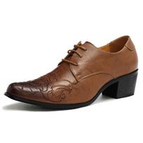 Men's Prom High Heels Fashion Embroidery Cuban Shoes Spring and Autumn New Western 46 ruda