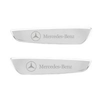 2 vnt. Metalinis emblemos ženklelis Automobilio Sparno Šoninė Lipdukas Mercedes Benz W203 W204 W205 W210 W211 W212 W221 W222 CLS CLA CLK SLK GLK 53E sidabras