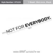 Car Door Stickers Not For Everybody Personalized Tuning Graphics JDM Stickers Car Racing Style Decals Car Exterior Decoration Interior Mirrors 6 Black 1-Row Design black