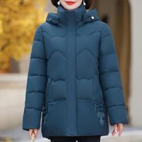 Žieminės striukės moterims parkas elegantiškas laisvas storas šiltas siuvinėtas viršutinis drabužis vidutinio amžiaus moterų paltai 2XL gray