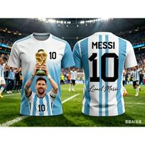 Messi Nr.10 Argentinos Danguotai Mėlynos Baltos Dryžuotos Futbolo Maikės Vaikams Berniukams Mergaitėms Greitai Džiūstančios Kvėpuojančios Ventiliatoriaus Sportinės Trumpomis Rankovėmis Viršutinės Dalys 110 blue