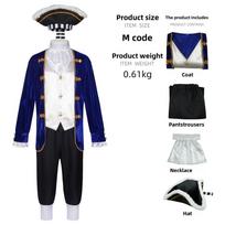 Colonies Pirate Cosplay Suit With Pure Color Design For Anime Fans Suitable For Stage And Convention Use M blue
