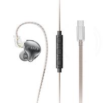 FiiO JD10 TC / 3.5mm Wired In-Ear Earphone Hi-Res Audio HIFI Bass Stereo Music Earbuds Sport Gaming Earbuds juoda