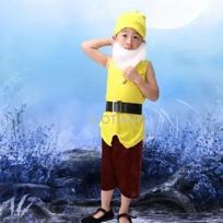 Naujas septynių nykštukų vaikų kostiumas pasirodymui Karnavalo Cosplay apranga Vaikų princesės ir nykštuko dramos pasirodymo apranga 130cm&Other geltona