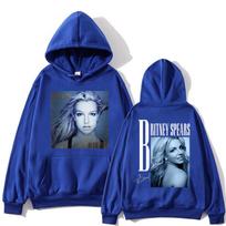 Britney Spears Portrait Graphic Hoodie Men Women Long Sleeve Pullover Hooded Sweatshirt Front and Back Print Fan Merch XXXL rožinė