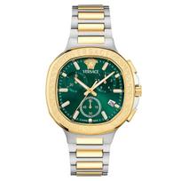 Versace V-Lady VEVCA0624 Swiss Quartz Green Dial Two-Tone Stainless Steel Women's Watch auksas