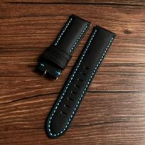 22MM 24MM anglies pluoštas su odine laikrodžio apyranke Panerai nailono laikrodžio dirželio keitimas PAM441 PAM111Big Pilot apyrankės sagtis 24mm silver buckle black