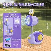 Snail Soap Bubble Machine Fully Automatic 20 Holes Children's Bubbles Gun LED Light Outdoor Game Boys Girls Toys for Kids Gifts violetinė