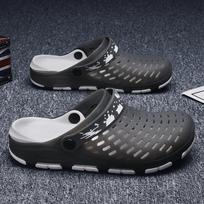 Lightweight EVA Men Clogs Mules Slippers Closed Toe Flat Sandals for Home Garden Beach Outdoor Walking Casual Male Footwear 41 pilka