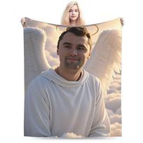 Charlie Kirk Giant Foot Funny Italian Brainrot Meme Blanket Winter Warm Throw Blanket Living Room Flannel Bedspread Bed Cover 80x120cm(31x47inch) beige