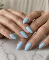 TheBlingNails | Premium Handmade Luxury Press-On Nails, Amethyst Cyan Sea Blue (Almond Shape) | Elegant Stick -On Nails Kit for Women & Girls| Reu brown